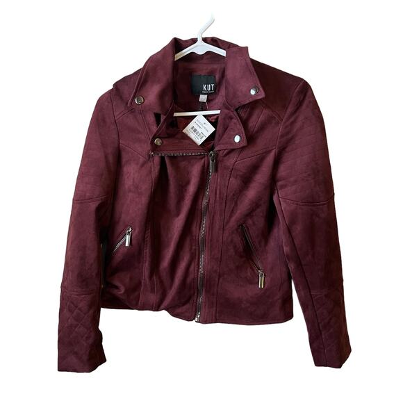 Kut from the Kloth NWT Faux Suede Motto Jacket Size Small - Picture 1 of 13